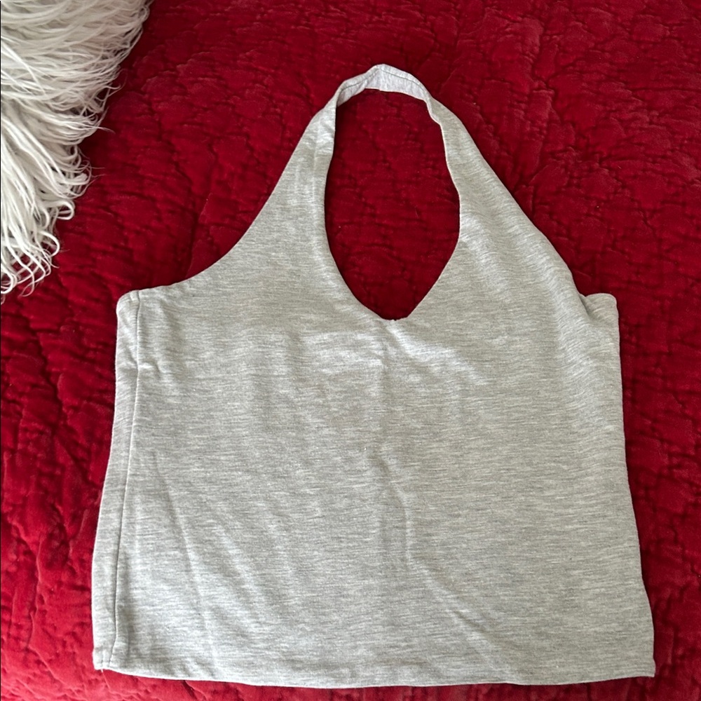 Cotton On Light Gray Halter Tank Top